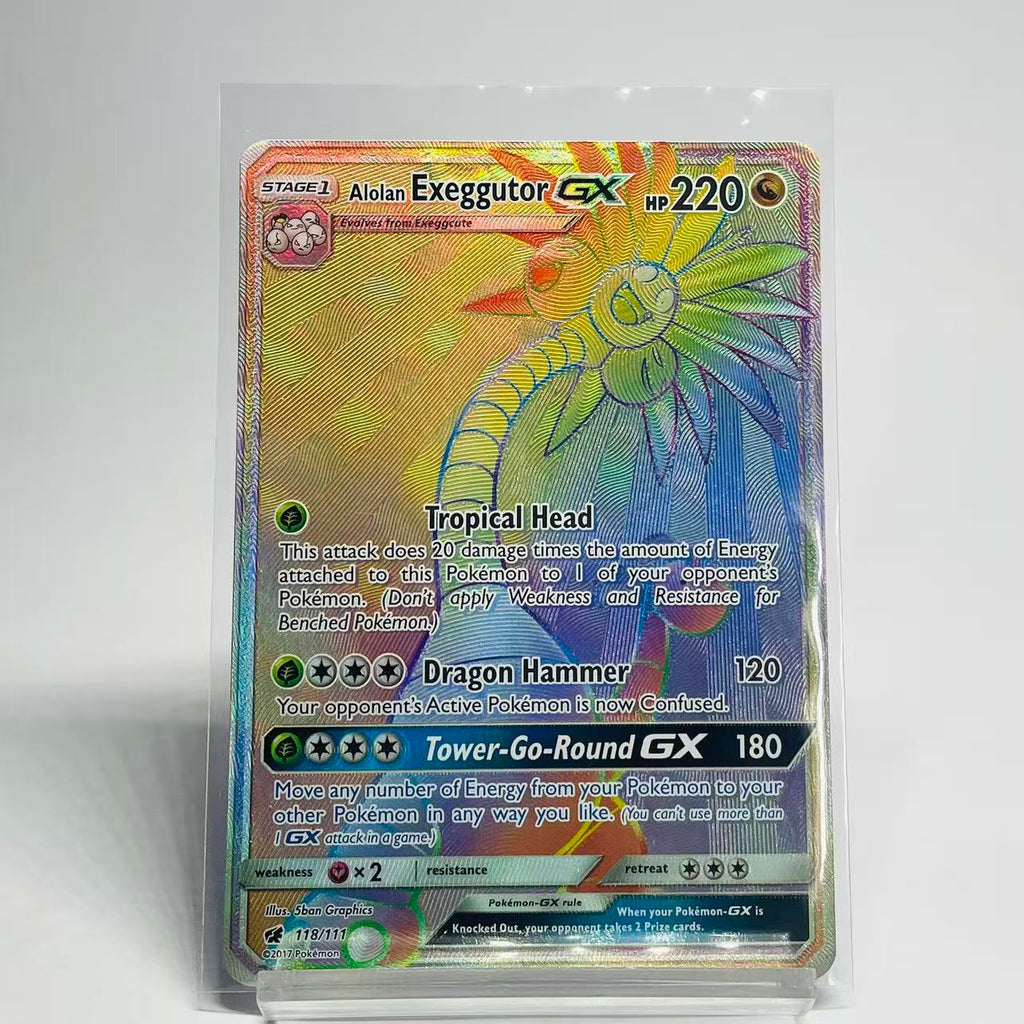 Alolan Exeggutor GX Rainbow Rare - Crimson Invasion - 118/111 - Lightly Played Condition