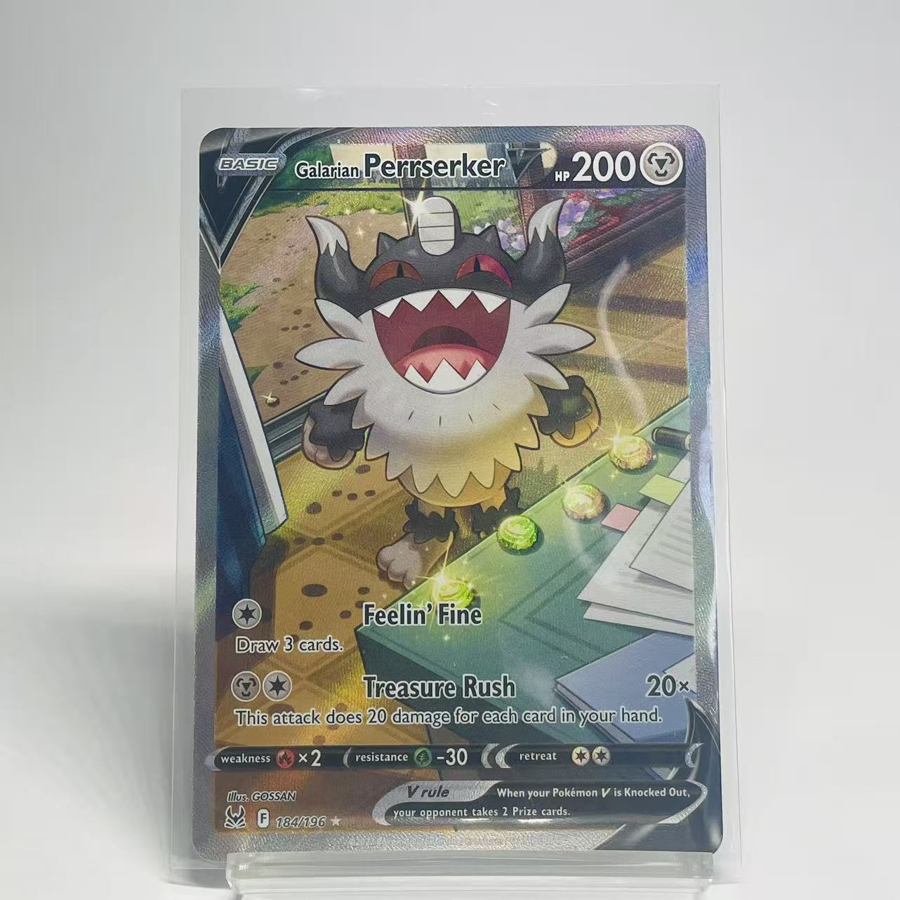 Galarian Perrserker V Alternate Art - Lost Origin - 184/196 - Mint Condition