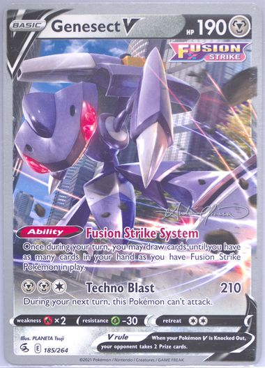 Genesect V World Championships Promo 2023 - Fusion Strike - 185/264 - Near Mint Condition