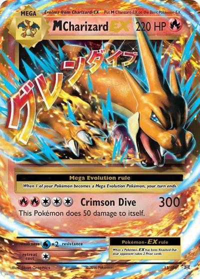 Mega Charizard EX - Evolutions - 13/108 - Lightly Played Condition