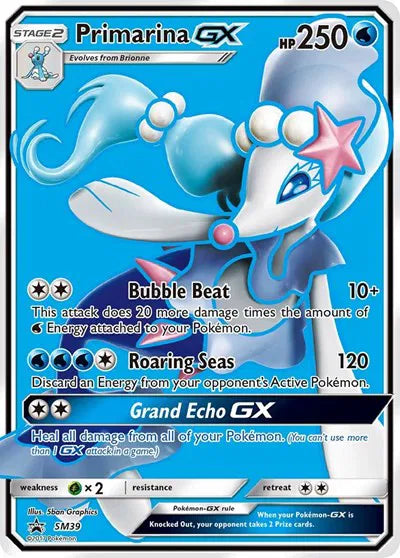 Primarina GX Full Art - Sun & Moon Promos - SM39 - Lightly Played Condition
