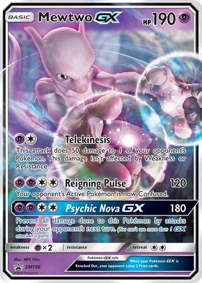 Mewtwo GX - Sun & Moon Promos - SM196 - Lightly Played Condition