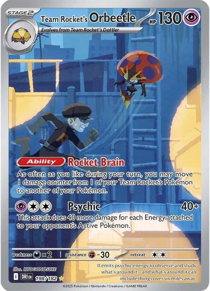 Team Rocket's Orbeetle Art Rare - Destined Rivals - 198/182 - Mint Condition