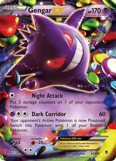 Gengar EX - Phamtom Forces - 34/119 - Lightly Played Condition
